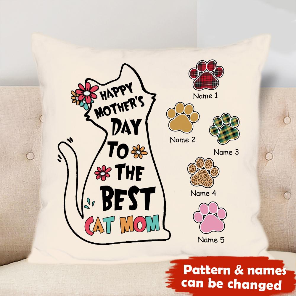 Personalized Cat Mom Happy Mother’S Day To The Best Custom Cat Kitten Gift Pillow