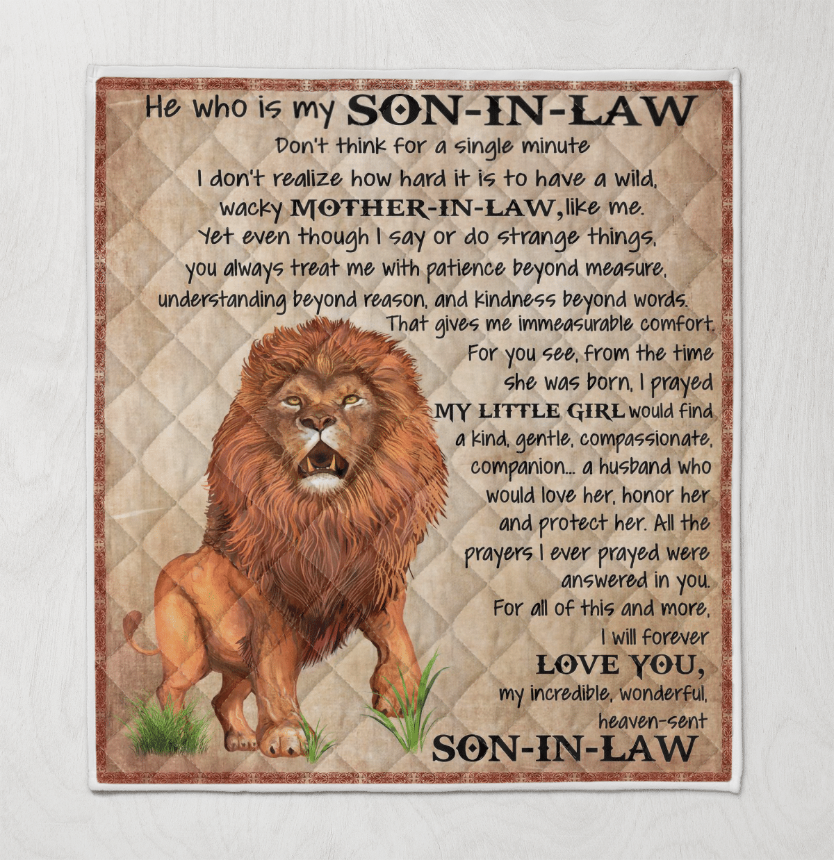 Wooni He Who Is My Son In Law Lion Quilt Blanket Wn1512128