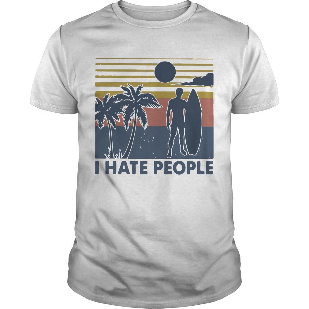 Vintage Surfing I Hate People T-shirt