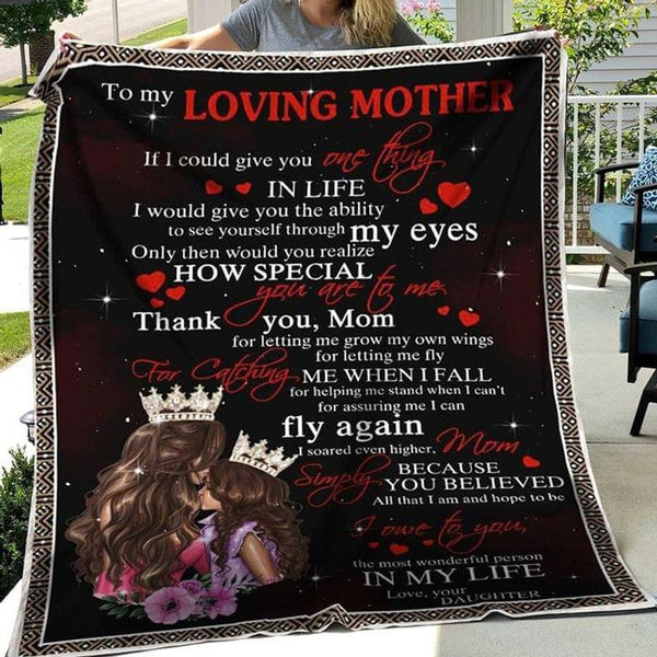 To My Loving Mother Queen Heart How Special You Are To Me, Gift From Daughter Fleece Blanket Home Decor Bedding Couch Sofa Soft And Comfy Cozy