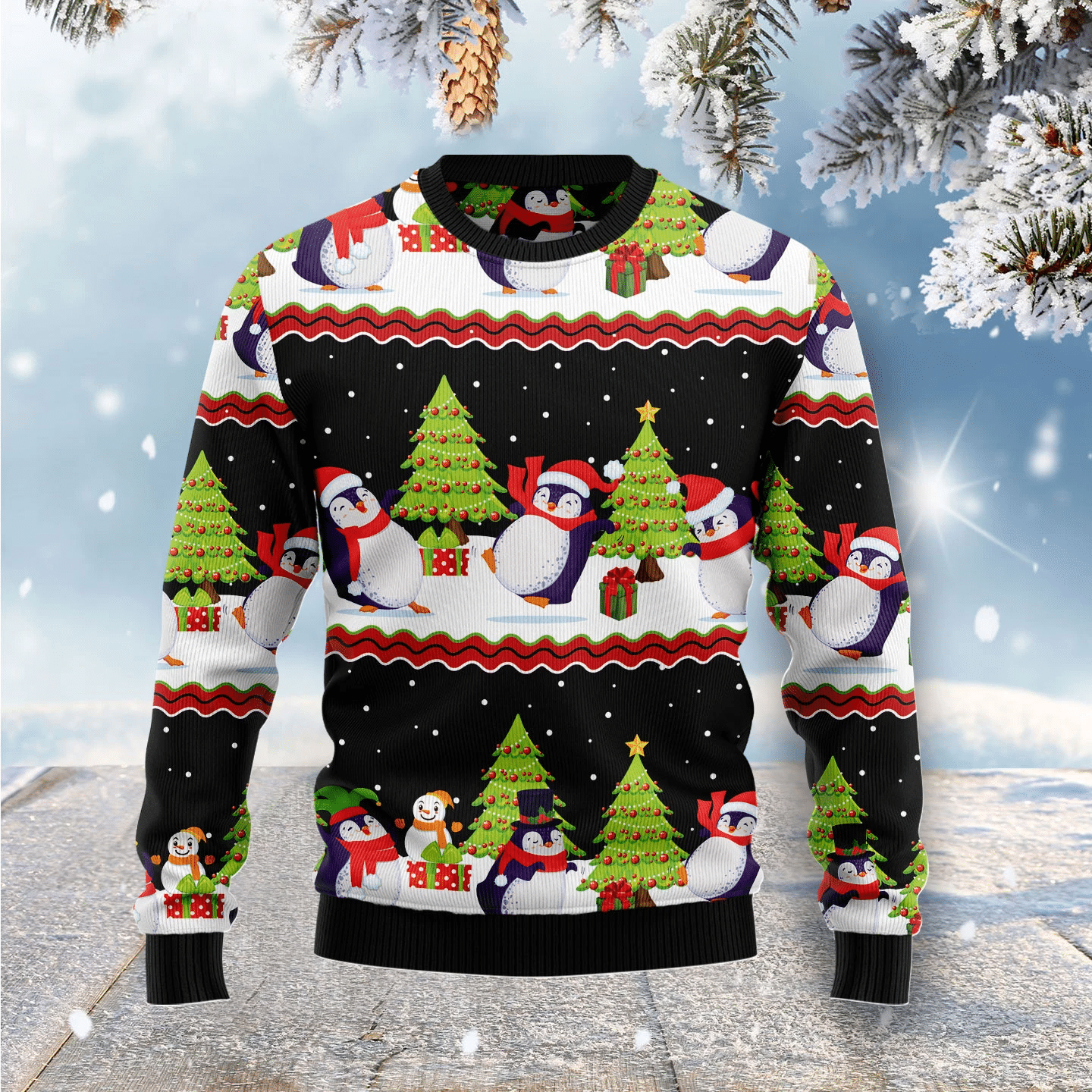 Lovely Penguin Christmas Ugly Sweater