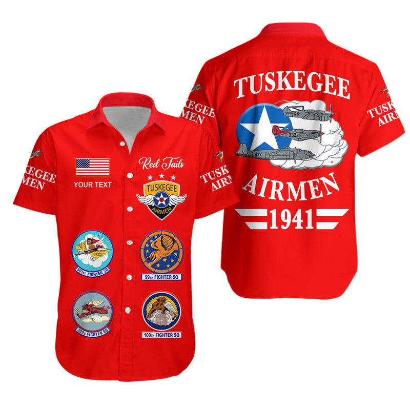 (Custom Personalised) Tuskegee Airmen Hawaiian Shirt The Red Tails Simple Style – Red Lt8