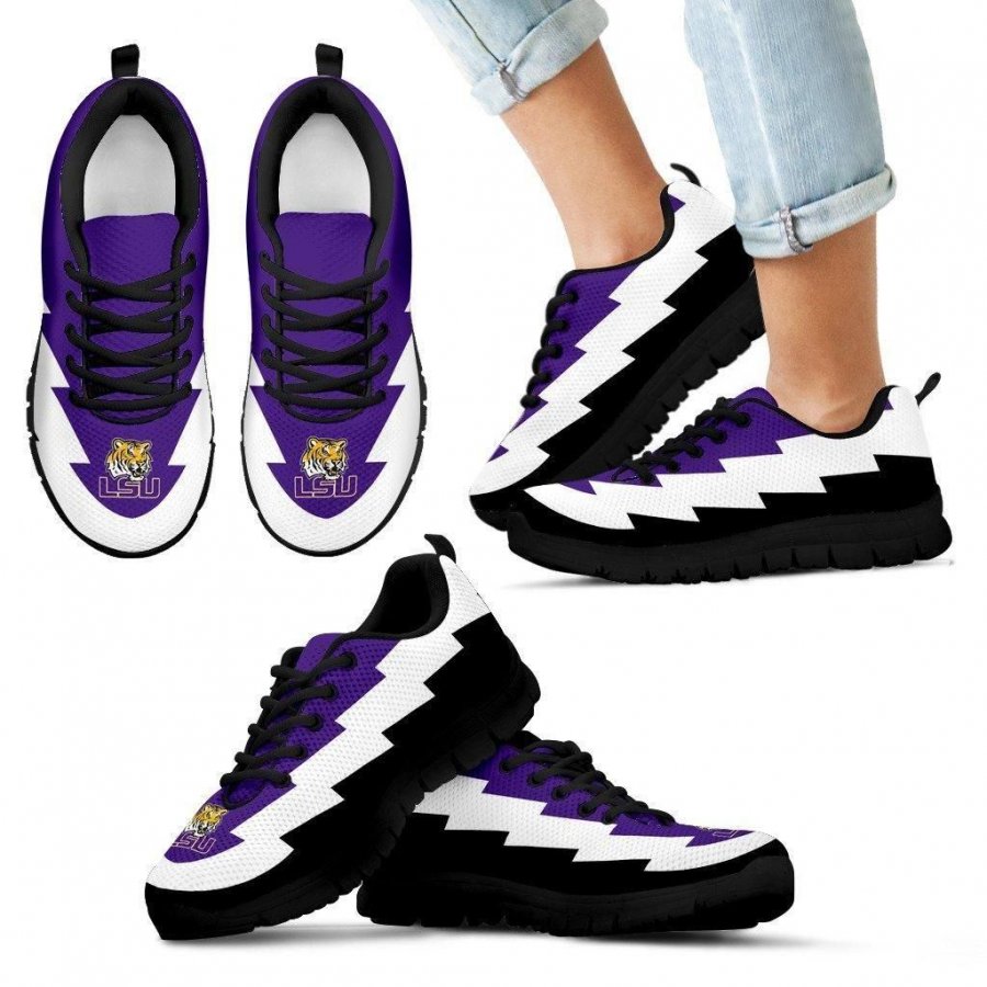 Beautiful Printed LSU Tigers Sneakers Jagged Saws Creative Draw #528