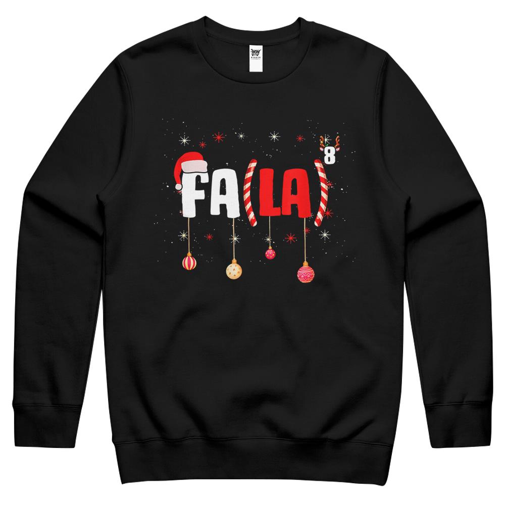 Funny Christmas Math Teacher Fa La8 Equations Fa La La La Crewneck Sweatshirt