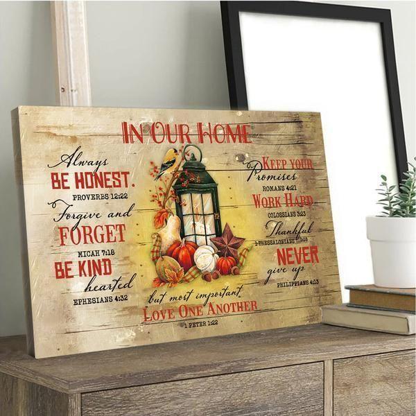 Autumn In Our Home Always Be Honest Home Decor Horizontal Canvas