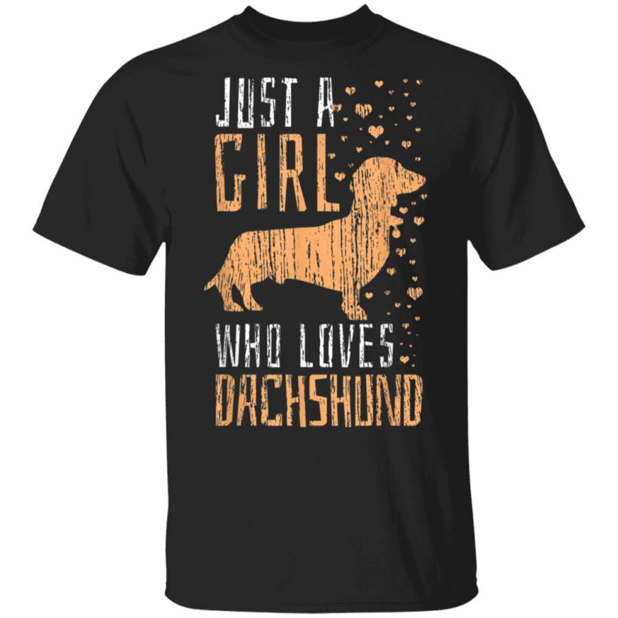 Vintage Dachshund For Girls Just A Girl Who Loves Wiener TShirt