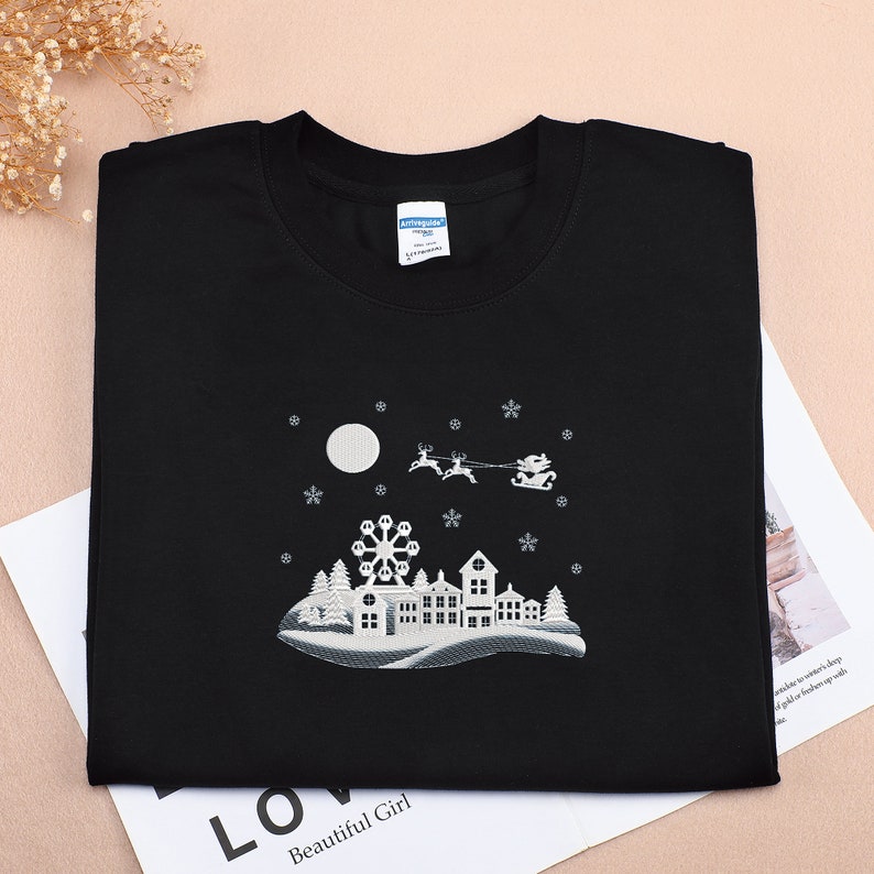 Merry Christmas Embroidered Sweatshirt 2D Crewneck Sweatshirt All Over Print Sweatshirt For Women Sweatshirt For Men Sws5398