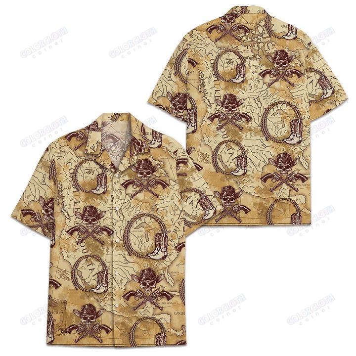 Cowboy Skull Hawaii Shirt Ha103084