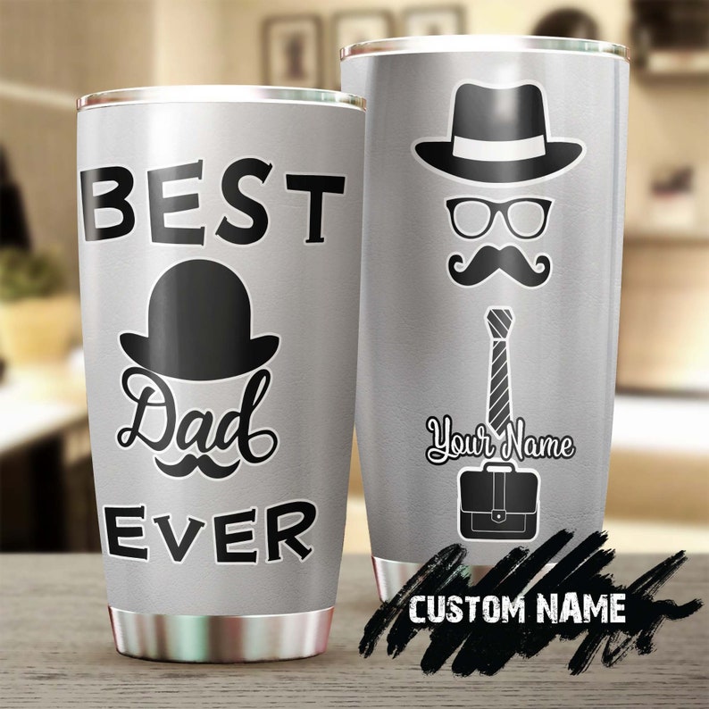 Best Dad Ever Personalized Tumbler-Birthday Christmas Gift Father’S Day Gift For Father In Law