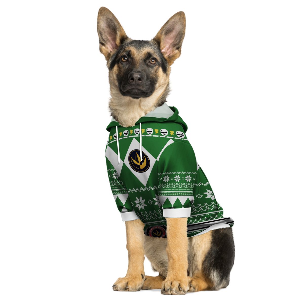 3D Ugly Christmas Mighty Morphin Green Power Ranger Custom Pet Hoodie