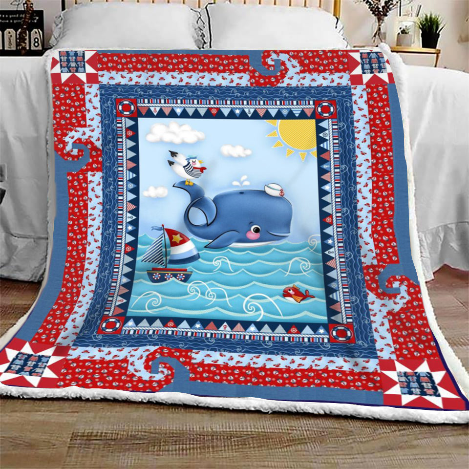 Whale Marines Halloween Sofa Fleece Throw Blanket | Halloween Gifts