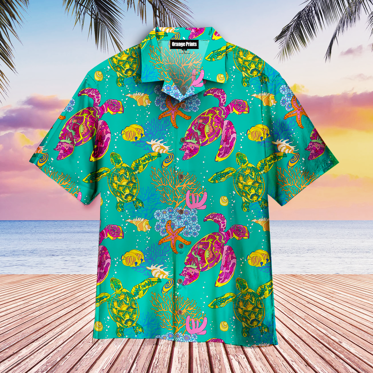 Colorful Turtles Aloha Hawaii Shirts For Men Women Ha17381