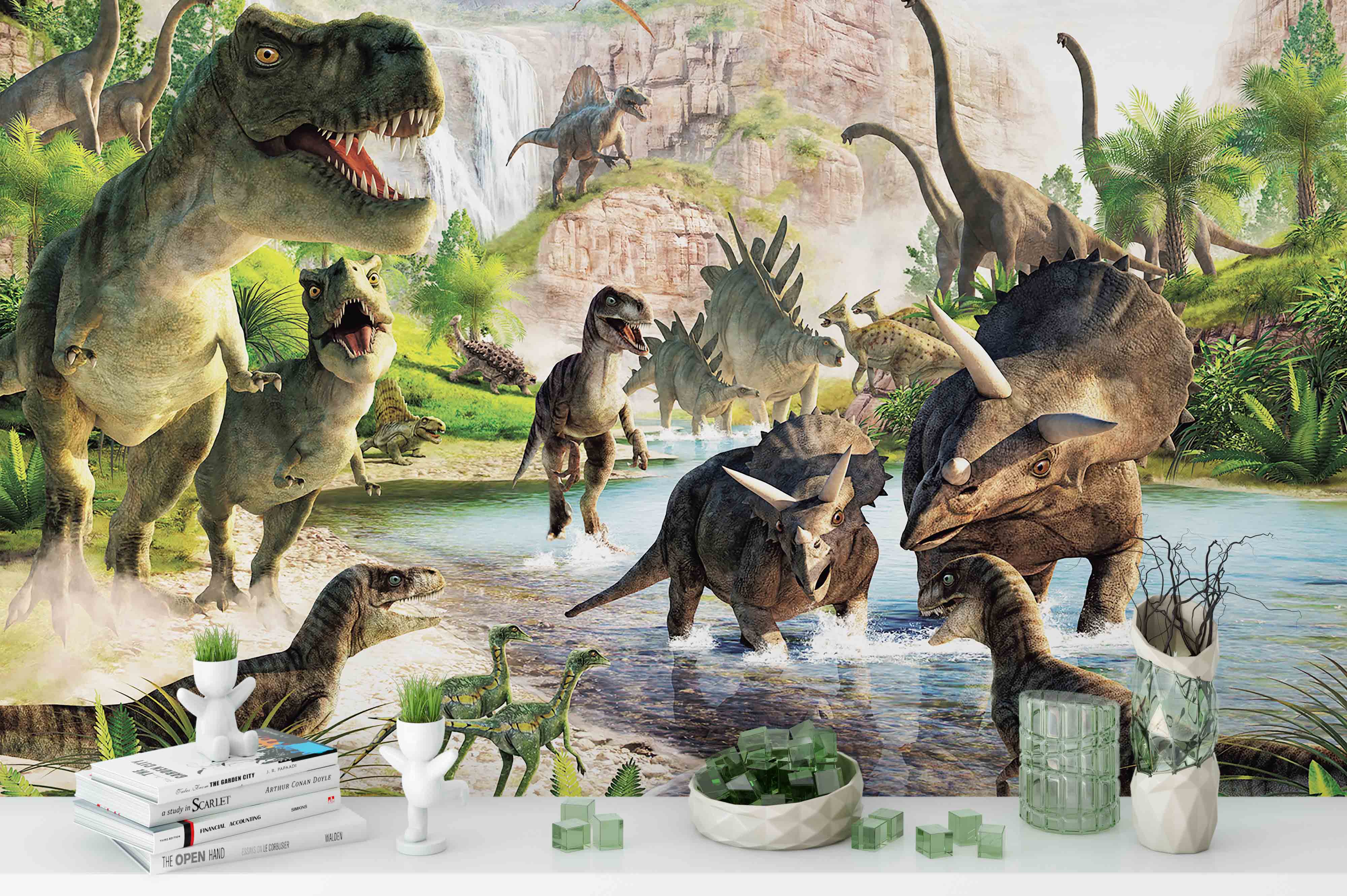 3D Dinosaur Jurassic Park Wall Mural Wallpaper Lqh 50