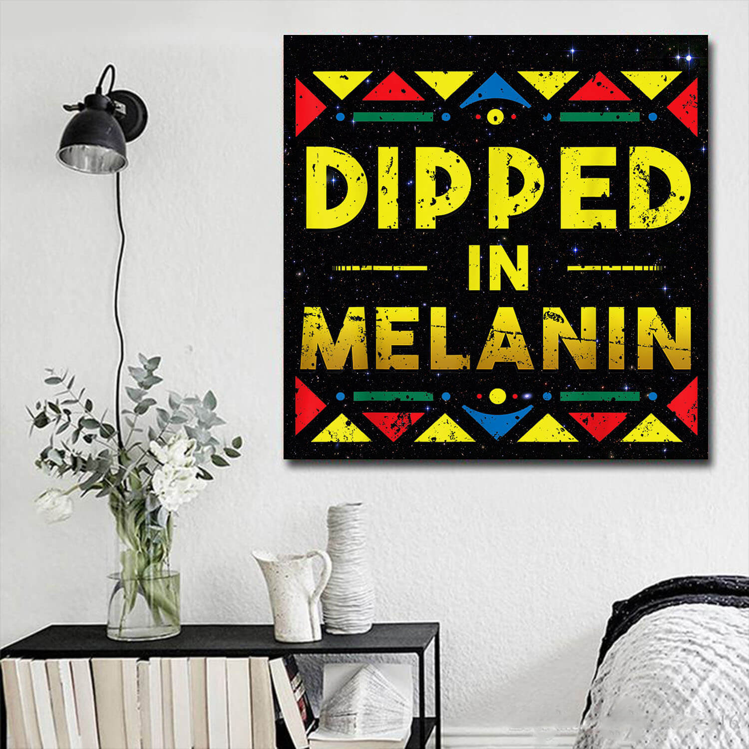 African American Canvas Wall Pictures Dipped in Melanin Pro Black Pride African Themed Living Rooms Decor WBG7883