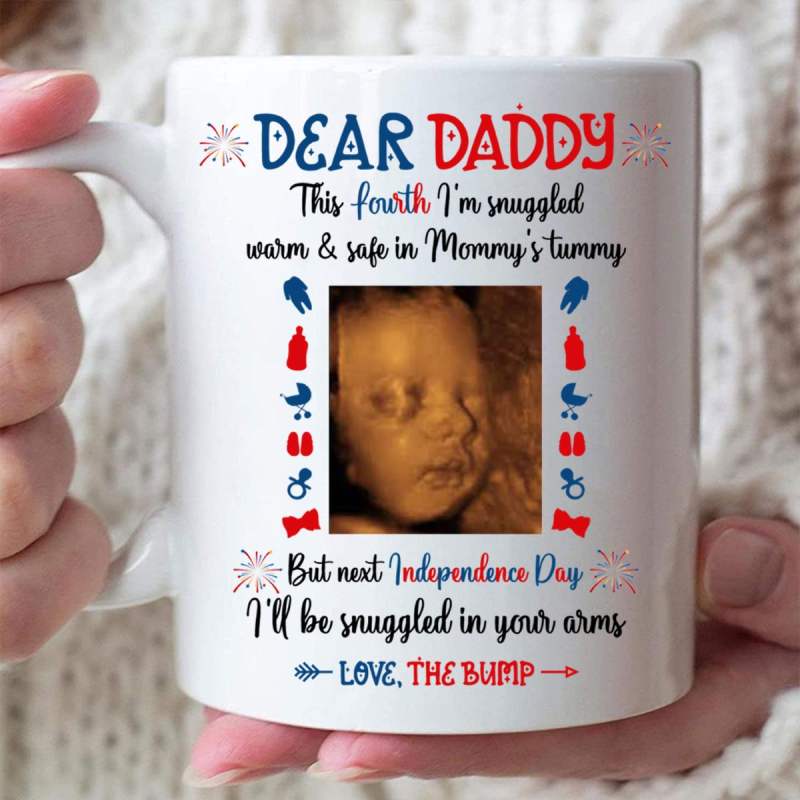 Personalized Ultrasound Photo The Bump Independence Day Mug