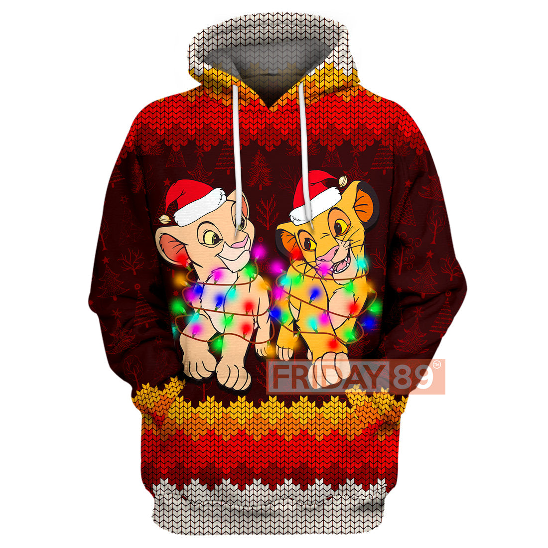 Unifinz Dn Lk T-Shirt Simba & Nala Christmas Light T-Shirt Amazing Dn Lk Hoodie Sweater 2022