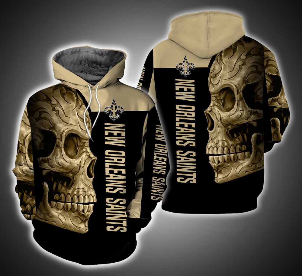 New Orleans Saints Skull Ver.12.15 3D Print Hoodie