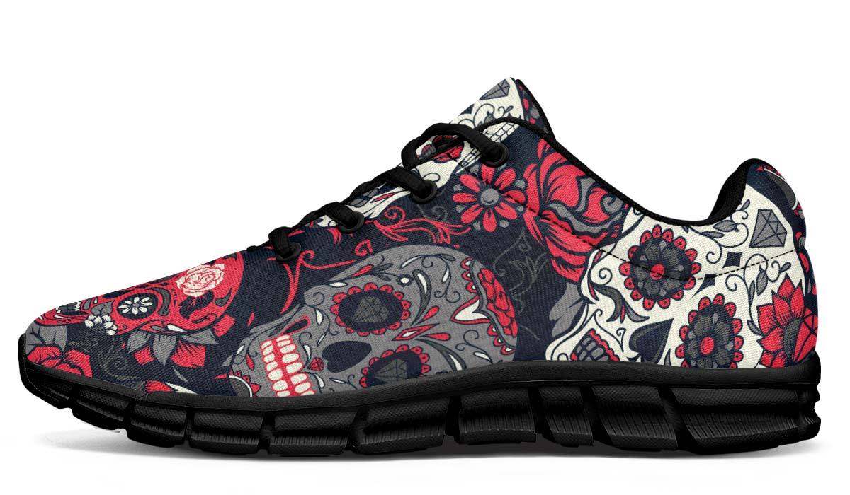 Sugar Skull Pattern Breathable Sneakers Custom Shoes