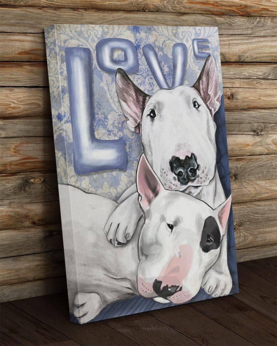 Bull Terrier Love Canvas Gift for Friend Birthday Gift Warm Home Decor Wall Art Visual Art