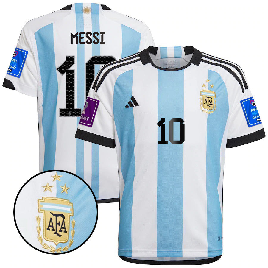 Lionel Messi 10 Argentina Youth Home Jersey National Team World Cup
