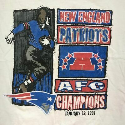 Vintage 1997 New England Patriots Afc Champions Starter  T-shirt 8186