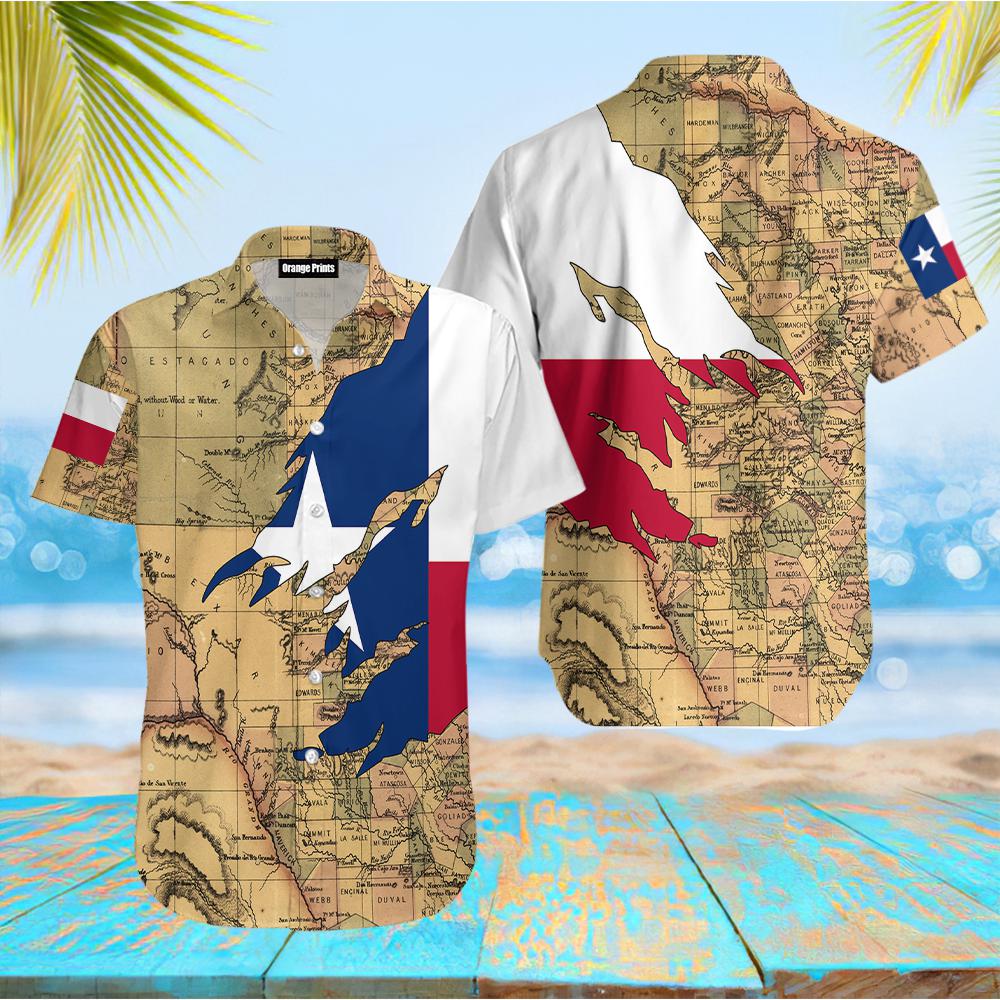 Texas Flag And Map Hawaii Shirt For Men Women Ha12124