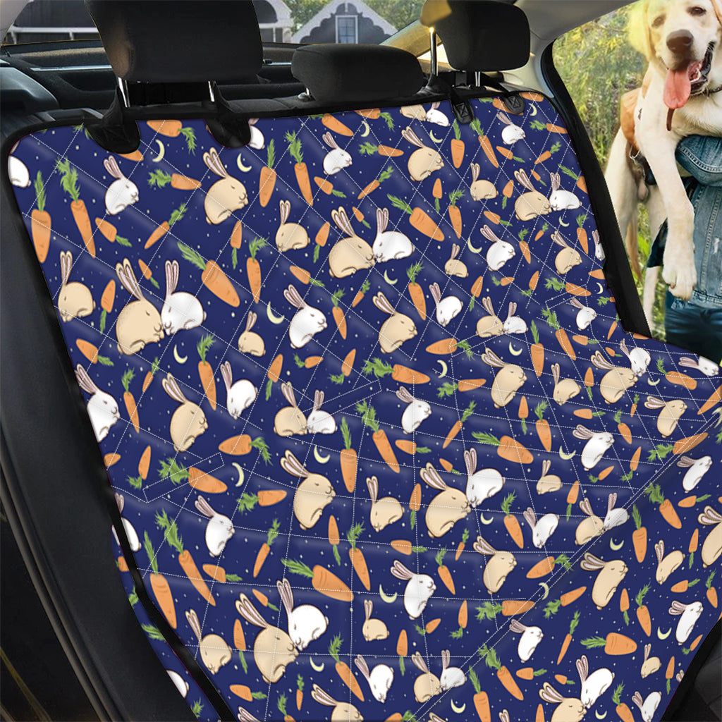 Carrot And Rabbit Pattern Print Pet Car Back Seat Cover