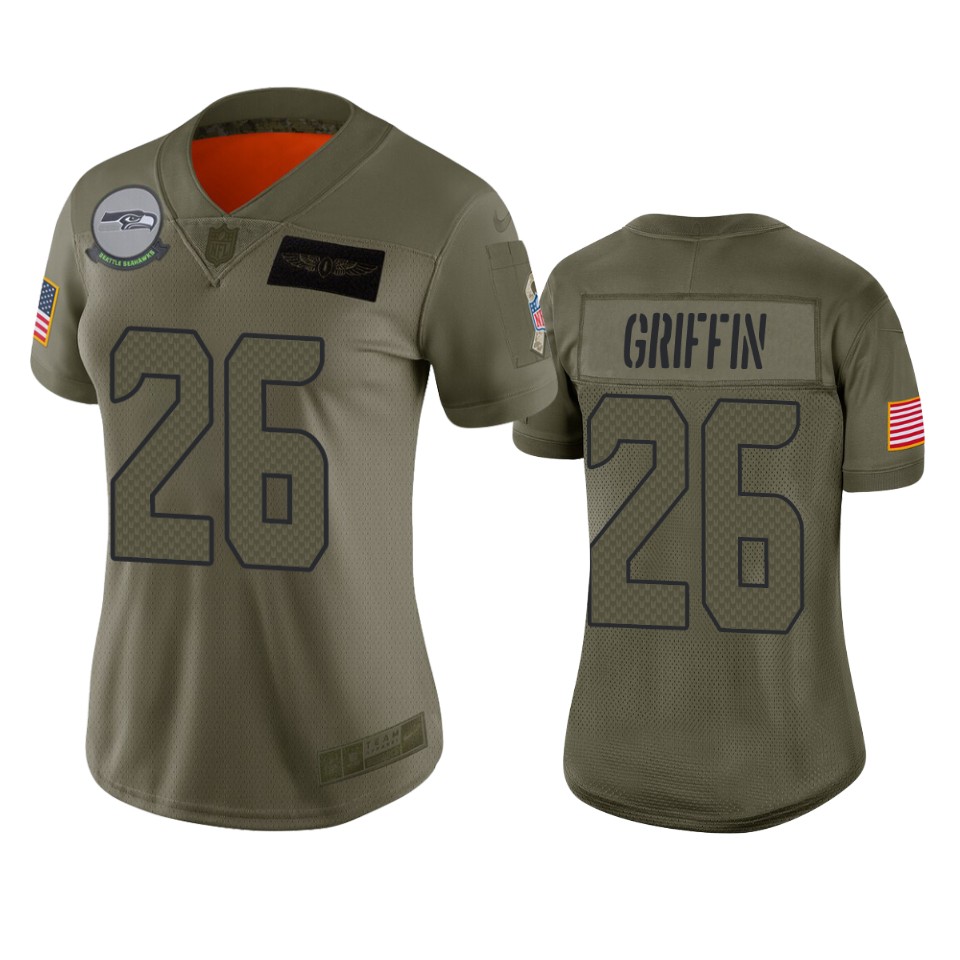 Womens Seattle Seahawks Shaquill Griffin Camo 2019 Salute To Service Limited Jersey