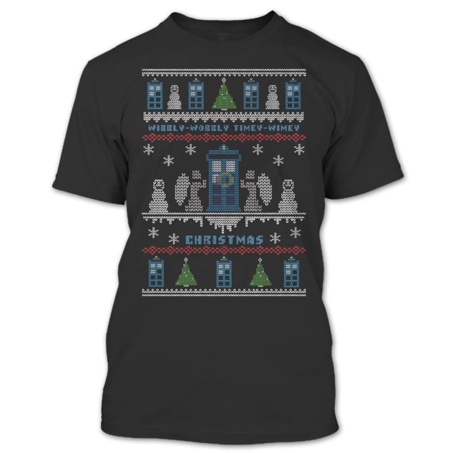 Ugly Christmas Sweater T-Shirt, Doctor Who Wibbly Wobbly T Shirt