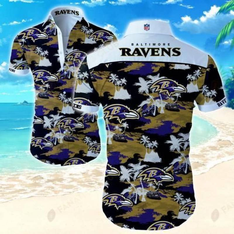 Baltimore Ravens Coconut Tree Hawaii Fit Body Shirt