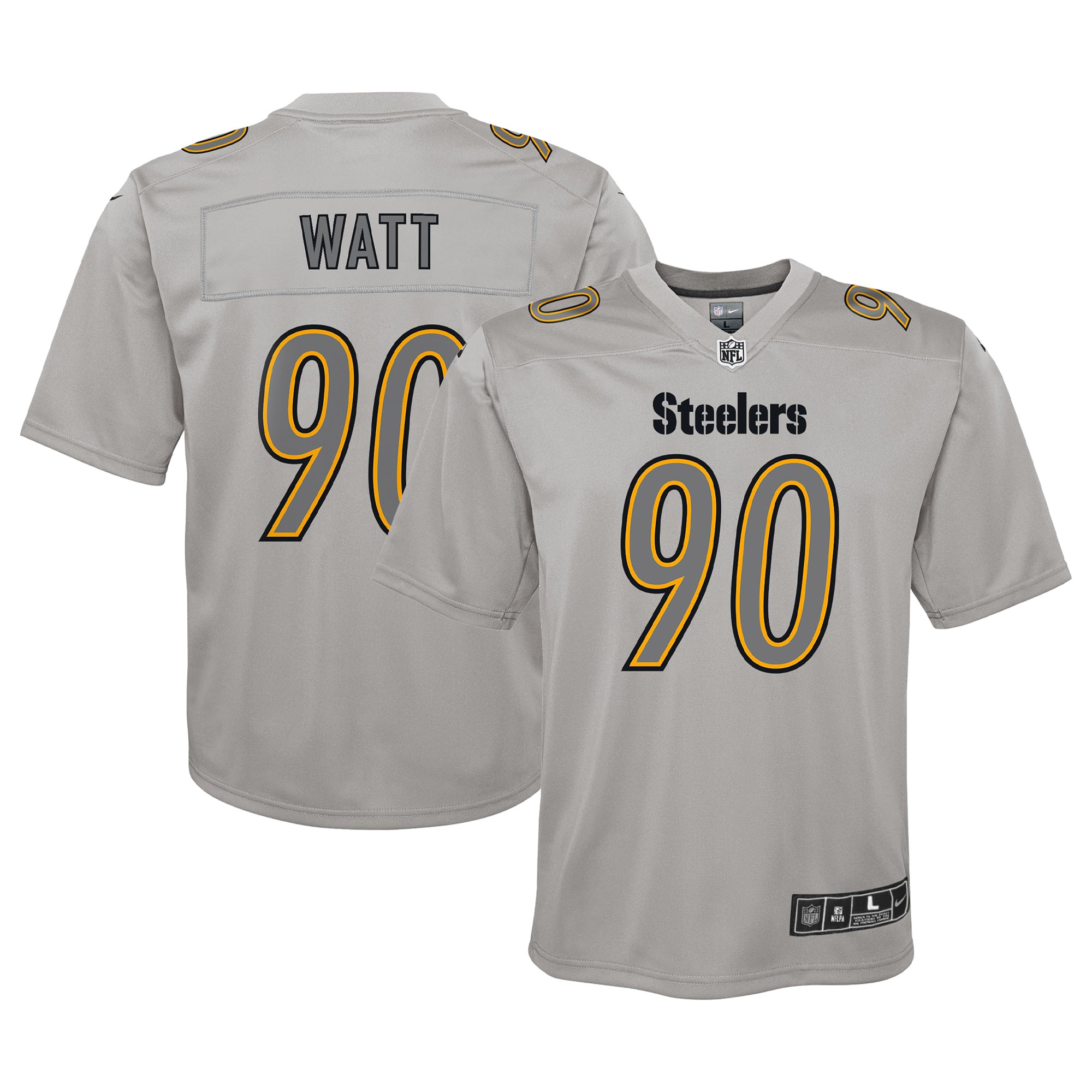 T.J. Watt Pittsburgh Steelers Youth Atmosphere Game Jersey – Gray