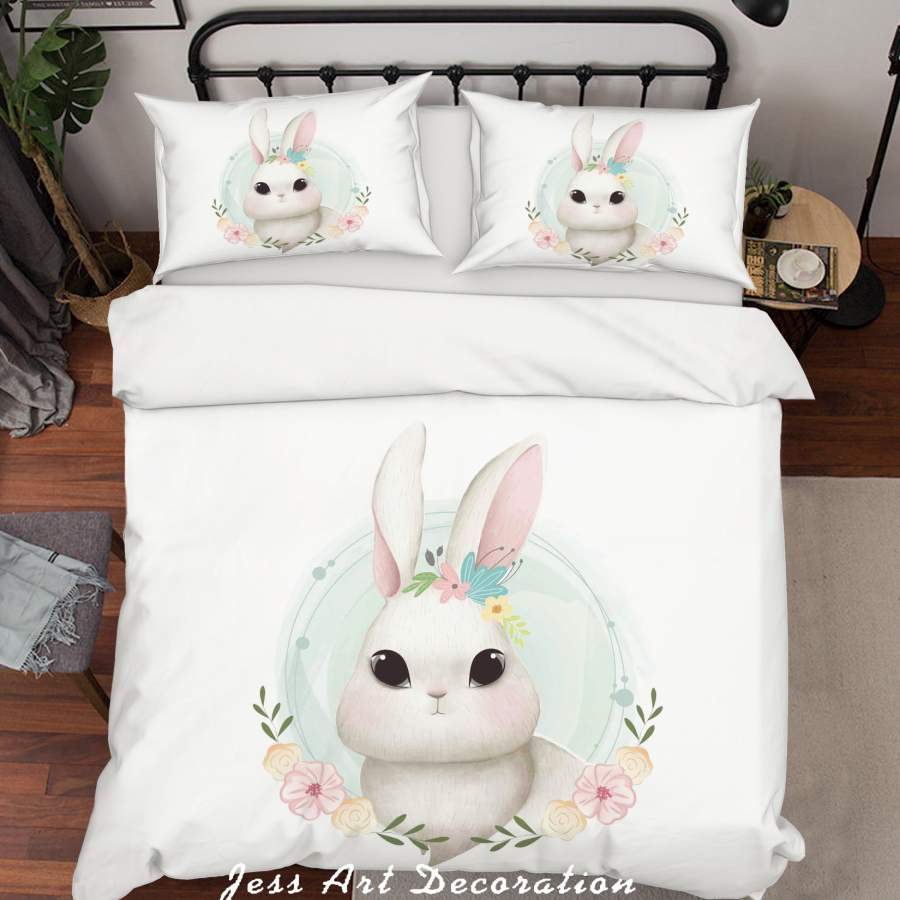 3D Cartoon Rabbit Quilt Cover Set Bedding Set Duvet Cover Pillowcases SF07