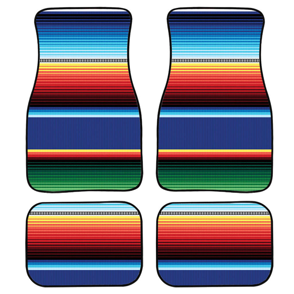 Ethnic Mexican Serape Pattern Print Front And Back Car Floor Mats, Front Car Mat