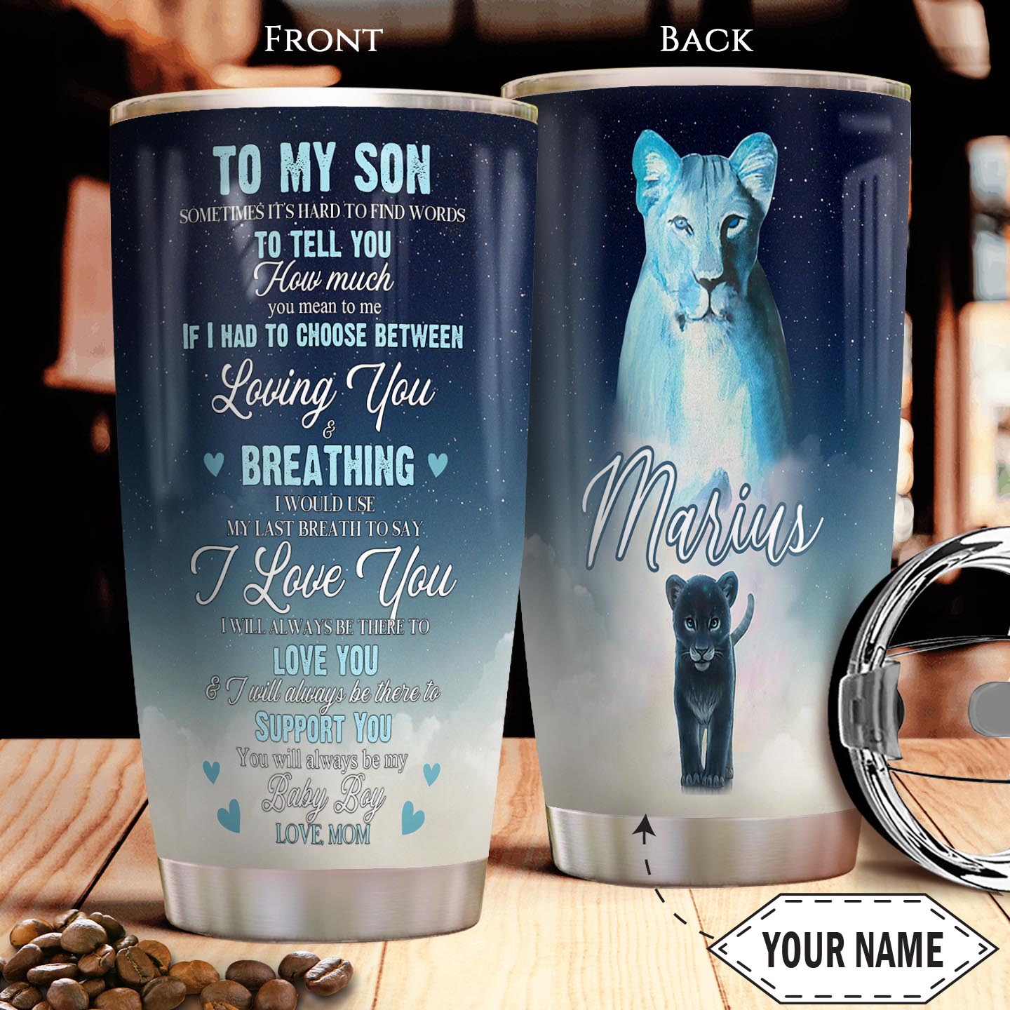 To Lion Son Personalized THA0211036 Stainless Steel Tumbler