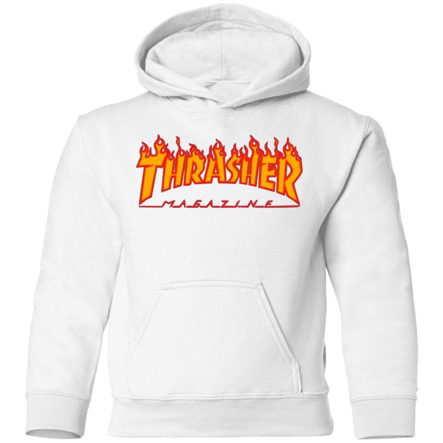 Thrasher Magazine Skateboarding Fire Design Toddler Pullover Hoodie