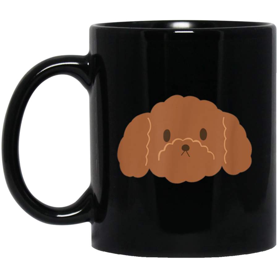 Cute Brown Chocolate Poodle Puppy Dog Face Graphic Mug