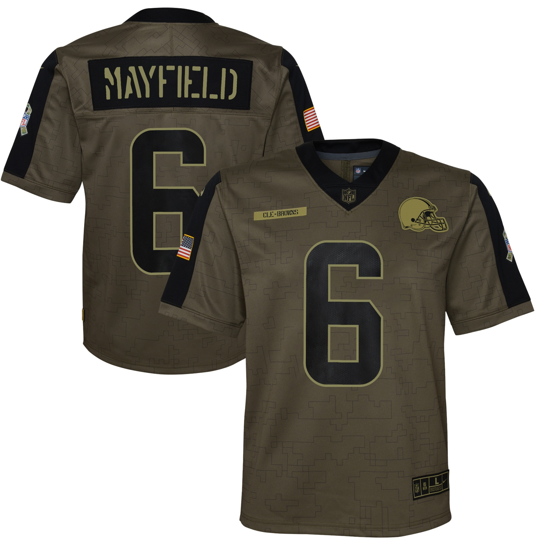 Baker Mayfield Cleveland Browns 2021 Salute To Service Game Jersey – Olive NFL