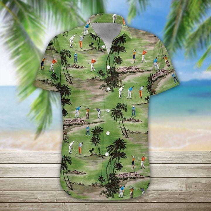 Golfer On Green Field Unisex Hawaii Shirts Ha7410