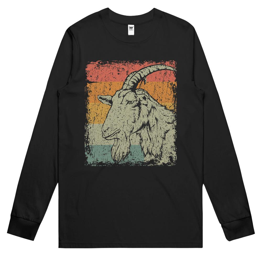 Retro Billy Goat Farmer Gift Vintage Goat Long Sleeve T Shirts