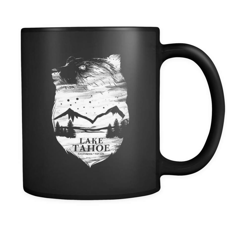 Vintage Bear Lake Tahoe Travel Holiday Landmark Black 11oz Mug