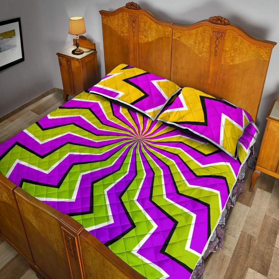 Colorful Dizzy Moving Optical Illusion Quilt Bed Set Justbeperfectshop 