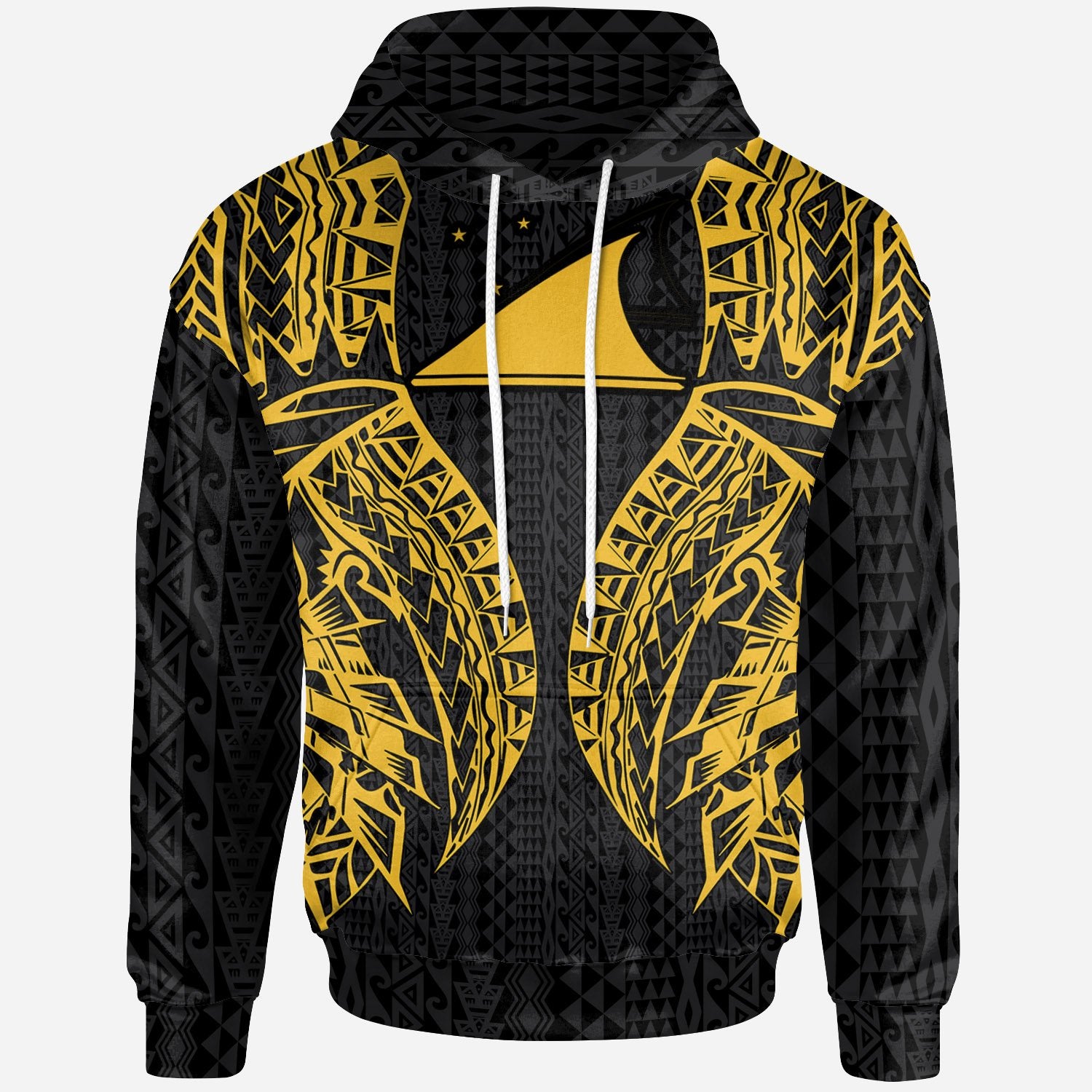 Tokelau Hoodie – Polynesian Lion Head Gold Style