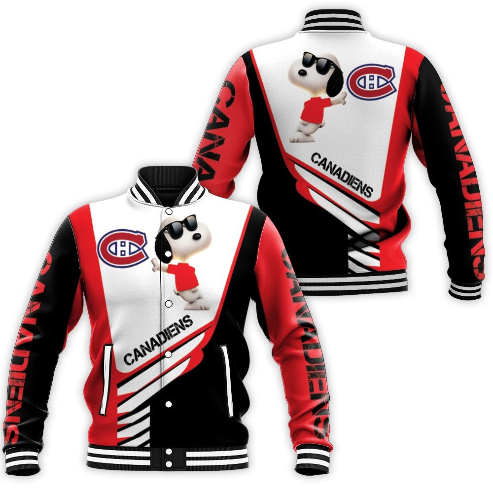 Montreal Canadiens Snoopy For Fans 3D Baseball Jacket For Men Women