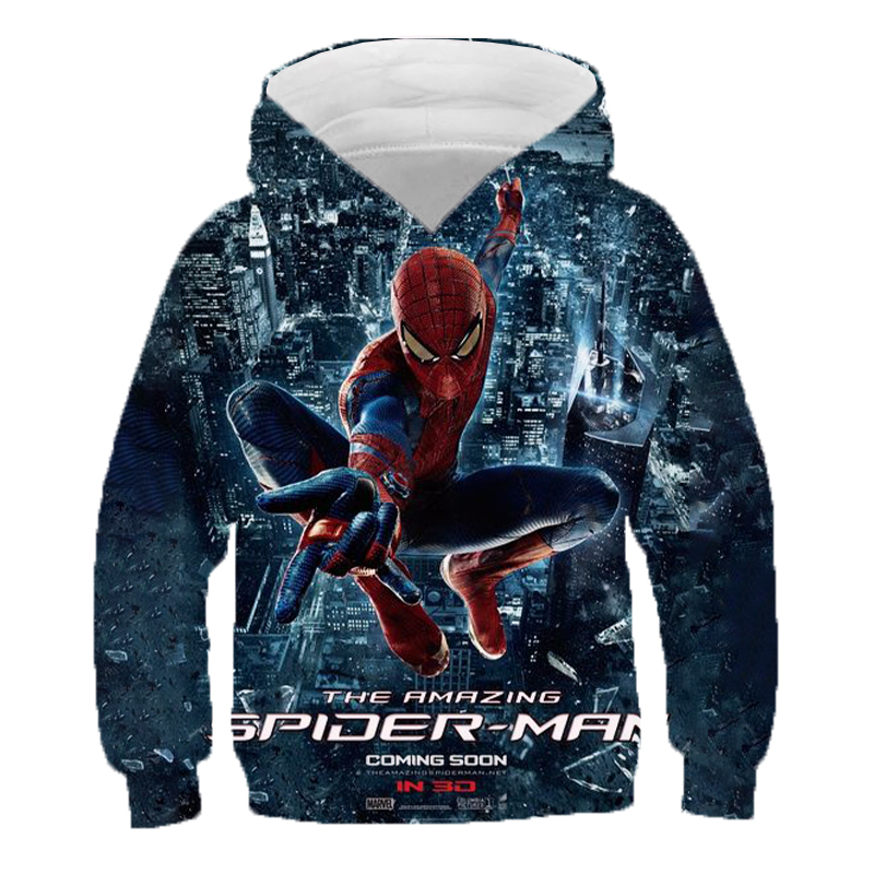 2022 Kids spiderman polyester Hoodies Boys Girls Sweatshirts Avengers Long Sleeves Cartoon Pullovers Children Marvel Hoodie alx