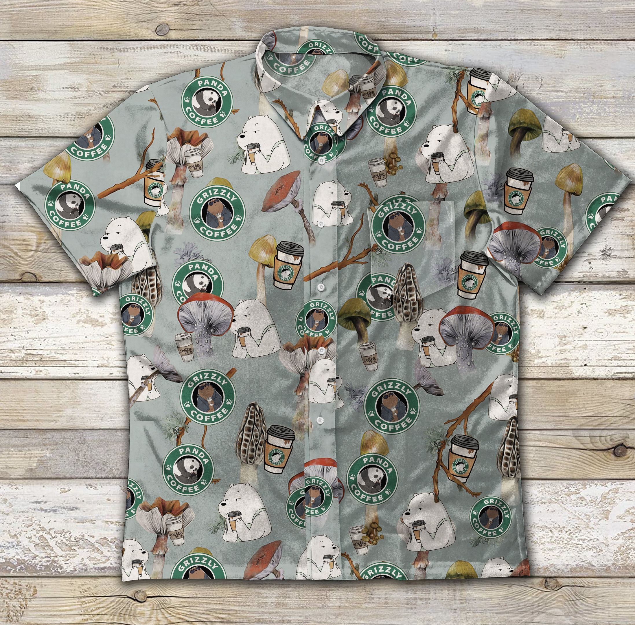 We Brre Bear And Coffee Ad Vintage Hawaiian Shirt-Zx10000