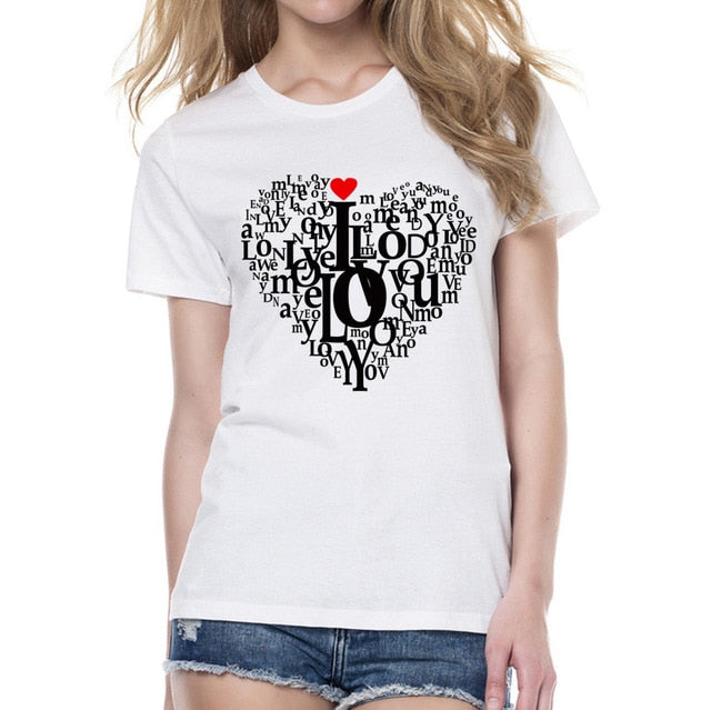 Love Heart Doodle Couple Tees