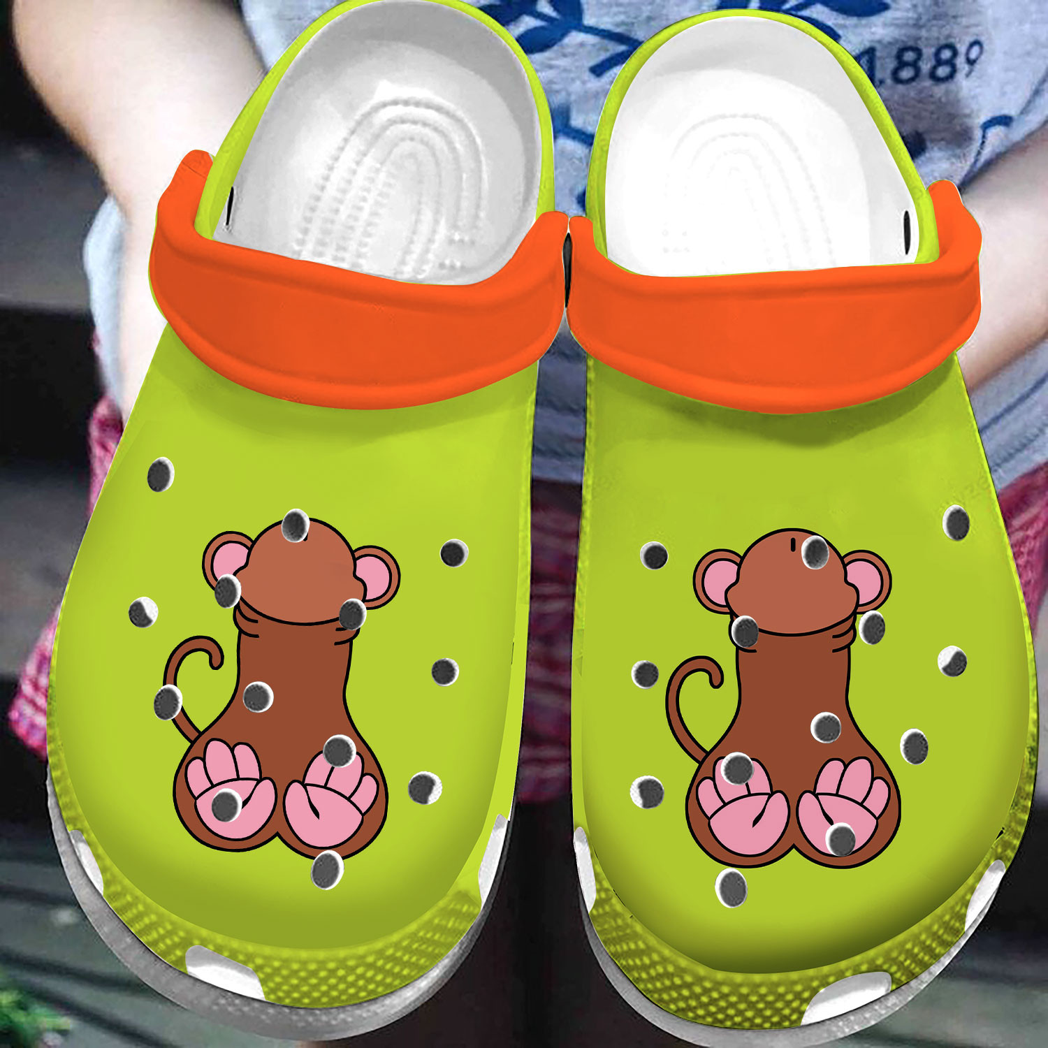 Custom Name Awesome Monkey Funny Dick Clog Shoes #Dh