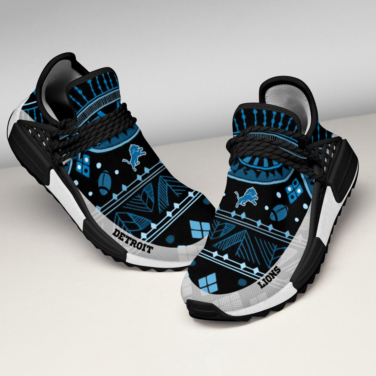 Amazing Pattern Human Race Detroit Lions Shoes For Fans