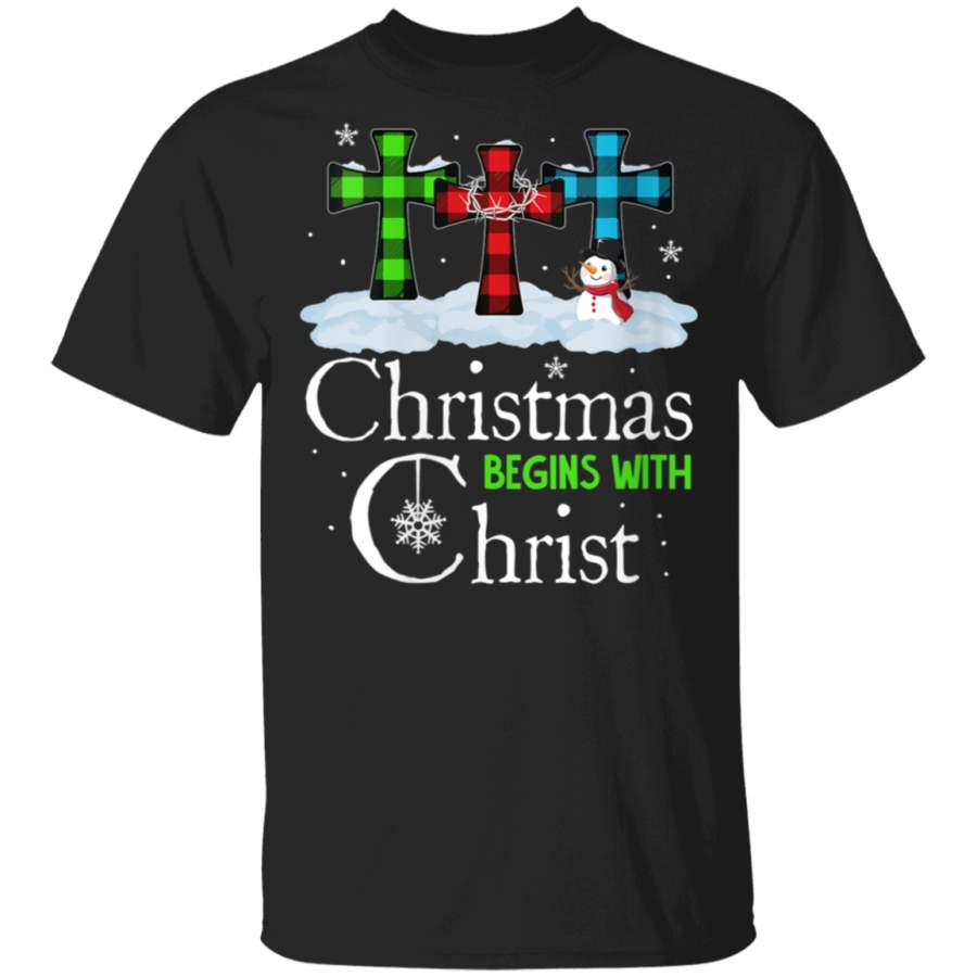 Womens Christmas Begins With Christ Funny Costume Christmas Gift Hoodie Shirt