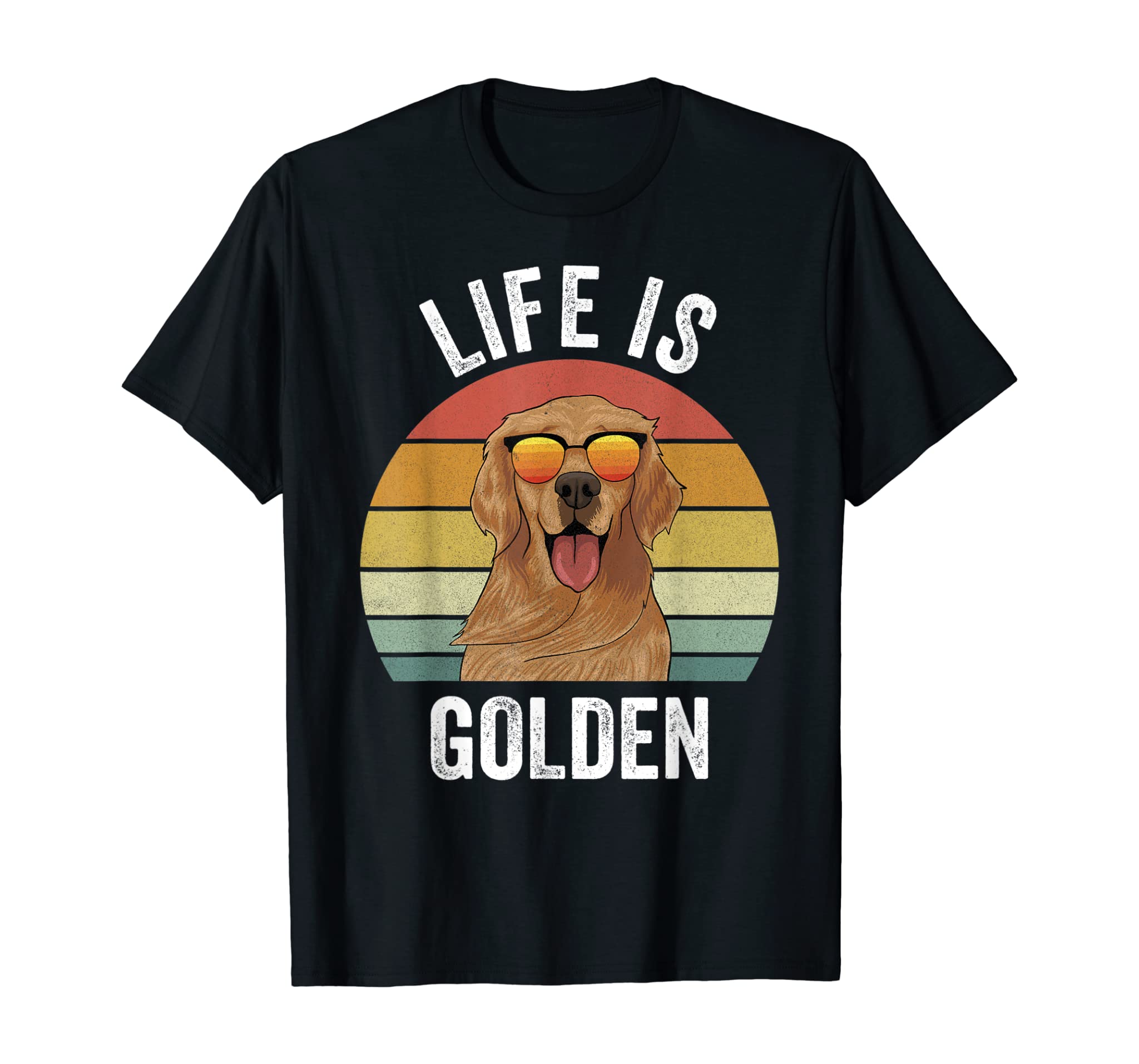 Retro Life Is Golden Shirt Golden Retriever Gifts Funny Dog